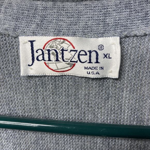 VTG Jantzen Sweater Cardigan Mens XL Gray Button Front Dad Grandpa USA - Picture 4 of 10